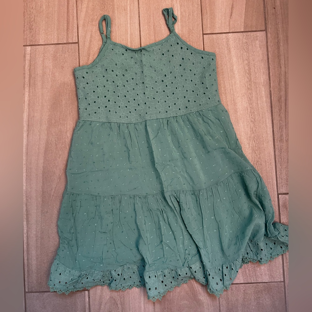 Art Class green Eyelet Kids Dress